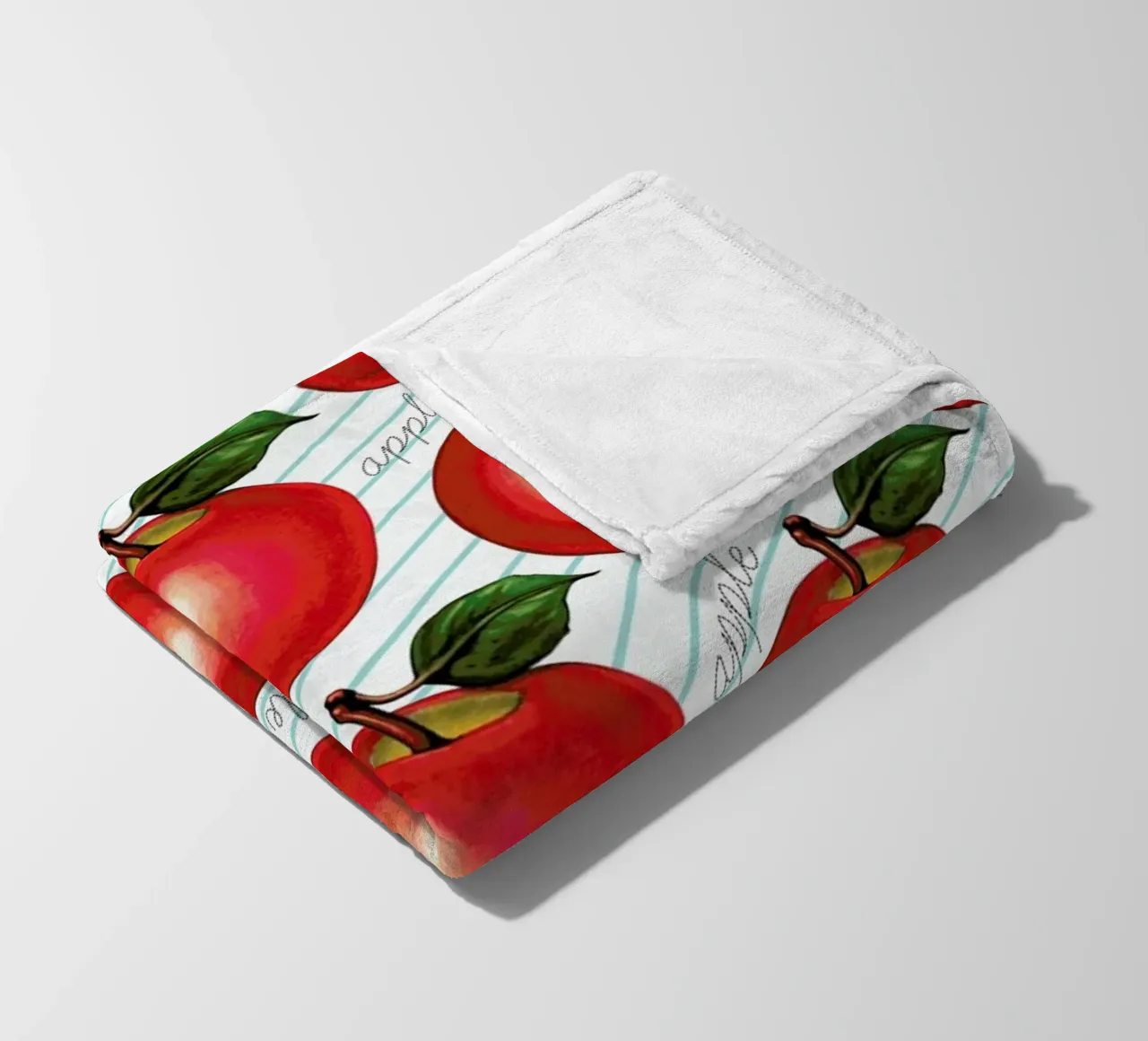 Lunch Patterns Apple Ruled fleece blanket by Kelly Gilleran