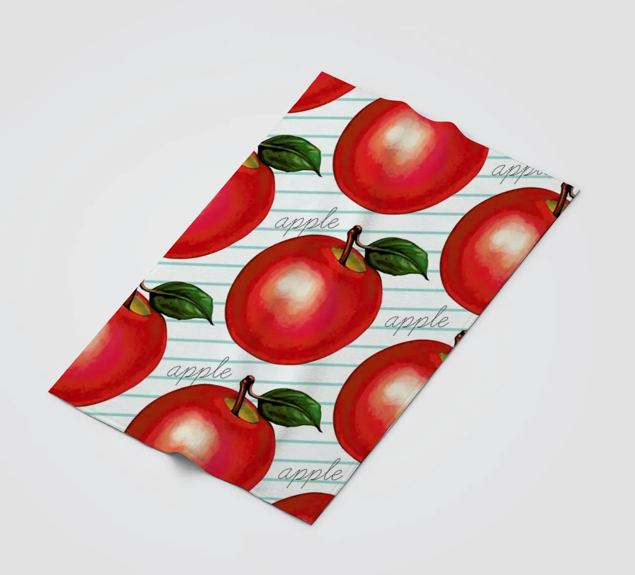 Lunch Patterns Apple Ruled fleece blanket by Kelly Gilleran