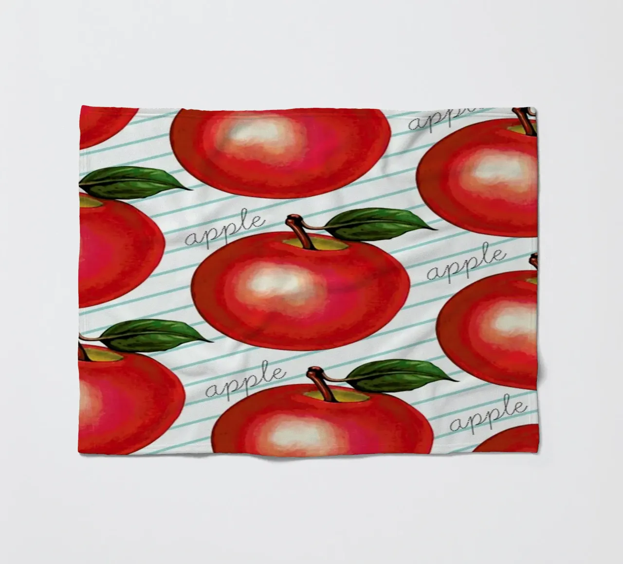 Lunch Patterns Apple Ruled fleece blanket by Kelly Gilleran