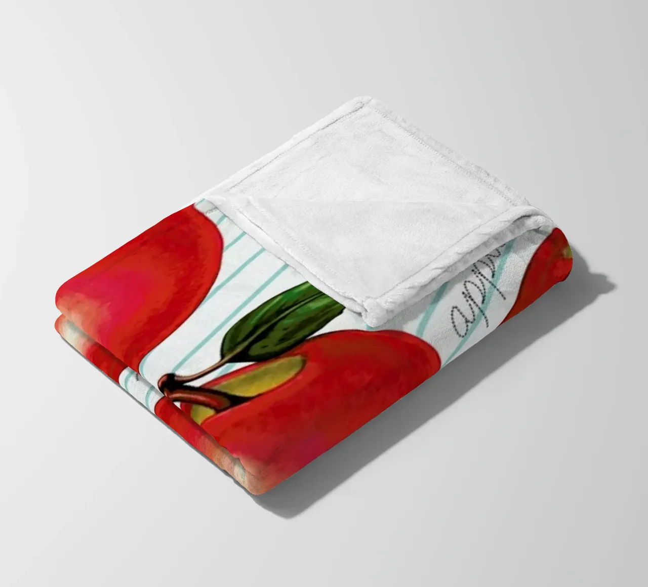 Lunch Patterns Apple Ruled fleece blanket by Kelly Gilleran