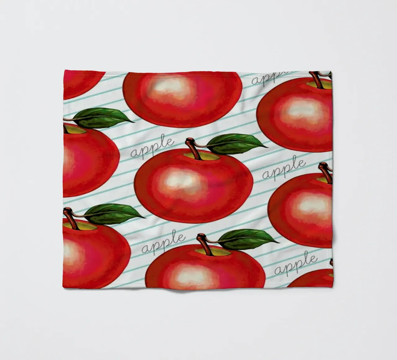 Lunch Patterns Apple Ruled fleece blanket by Kelly Gilleran