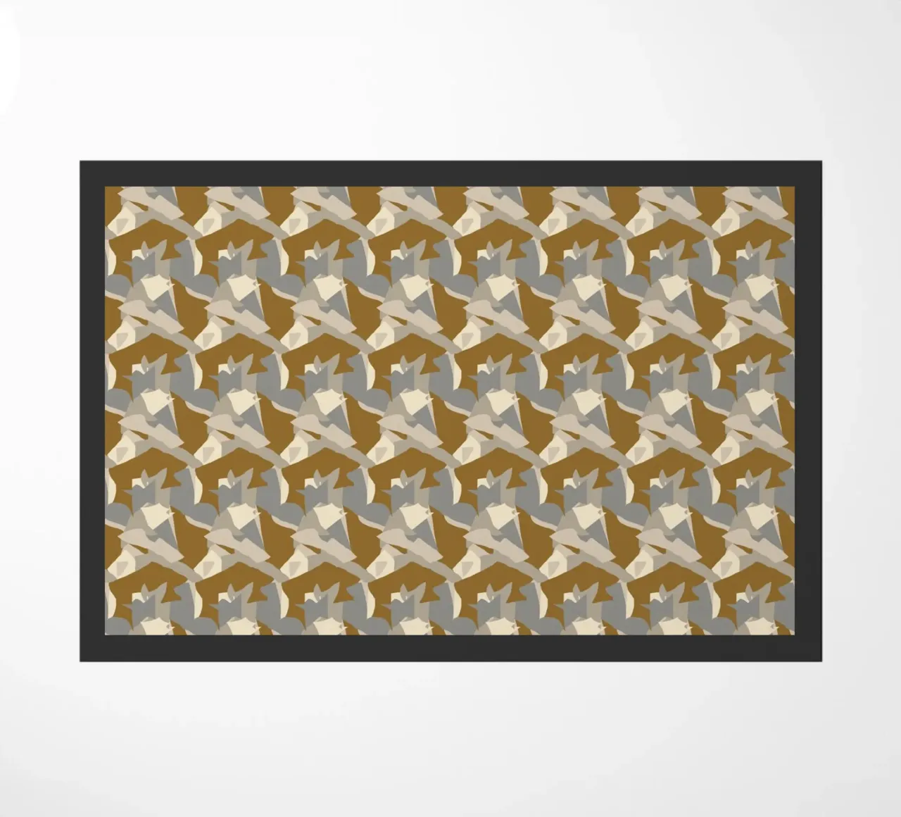 Brown copper abstract pattern doormat by Little Dean