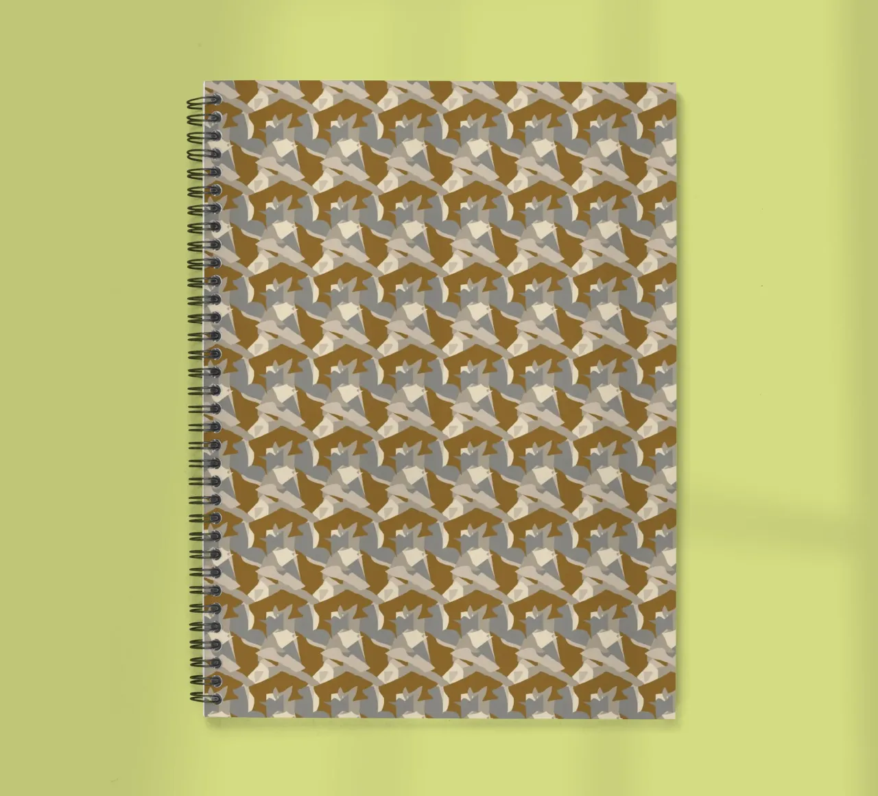 Brown copper abstract pattern spiral notebook by Little Dean