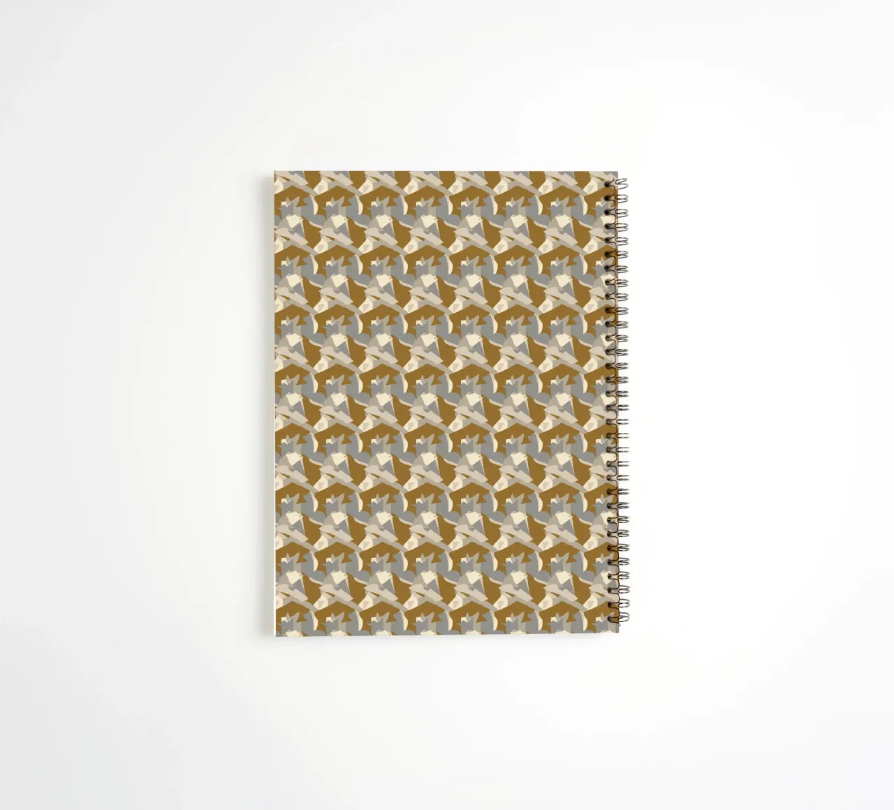 Brown copper abstract pattern spiral notebook by Little Dean