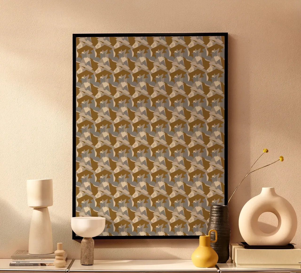 Braunes Kupfer abstraktes Muster Poster von Little Dean