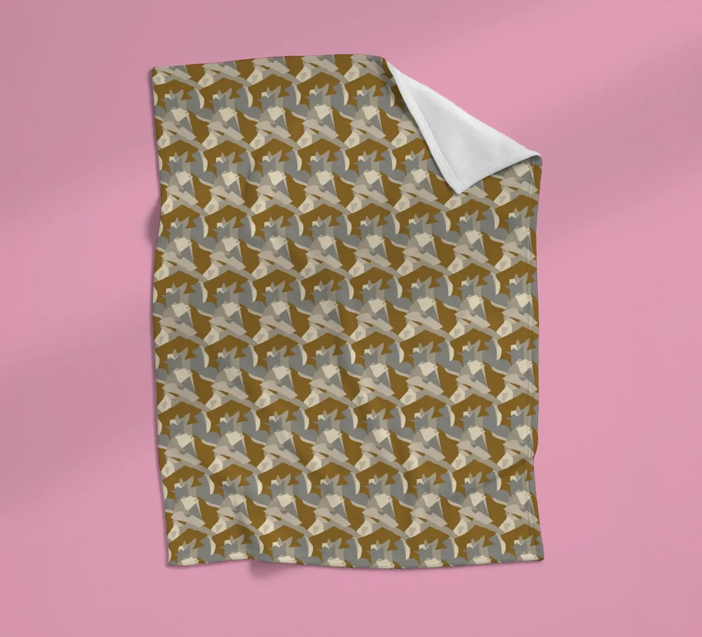 Disegno astratto in rame marrone coperta in pile da Little Dean