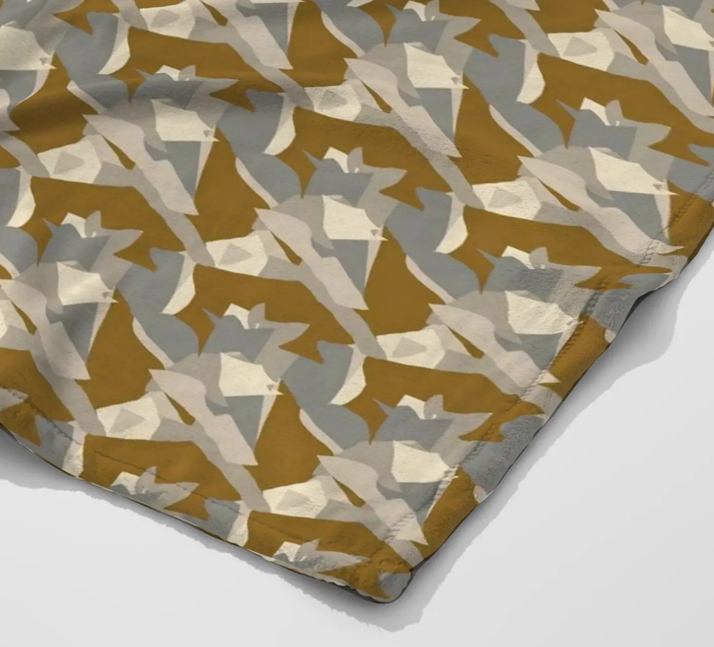 Disegno astratto in rame marrone coperta in pile da Little Dean