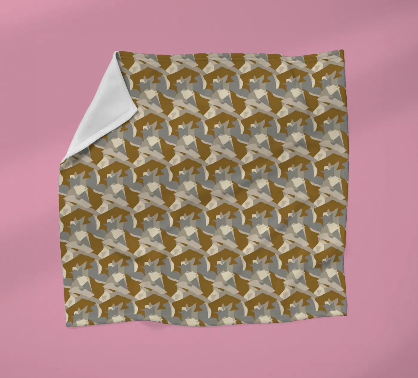 Disegno astratto in rame marrone coperta in pile da Little Dean