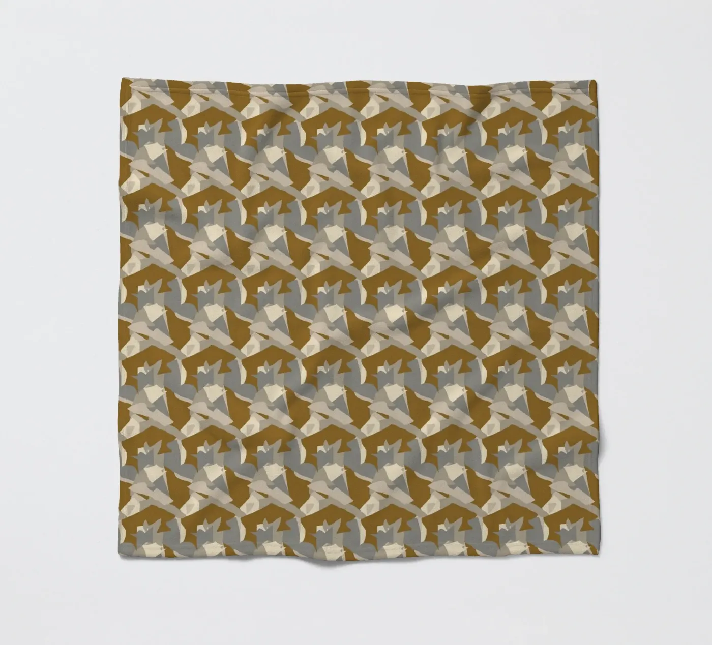 Disegno astratto in rame marrone coperta in pile da Little Dean