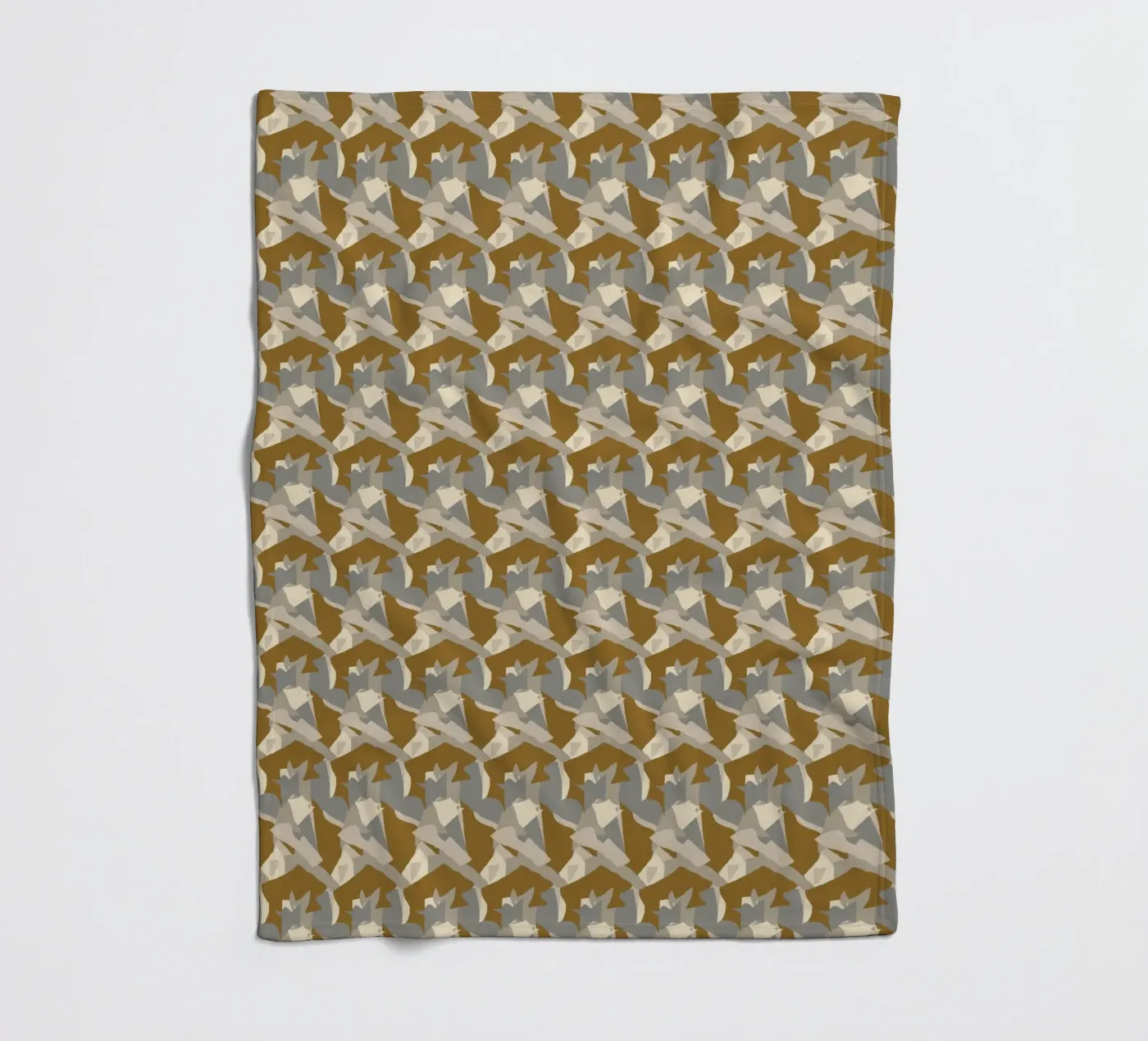 Disegno astratto in rame marrone coperta in pile da Little Dean