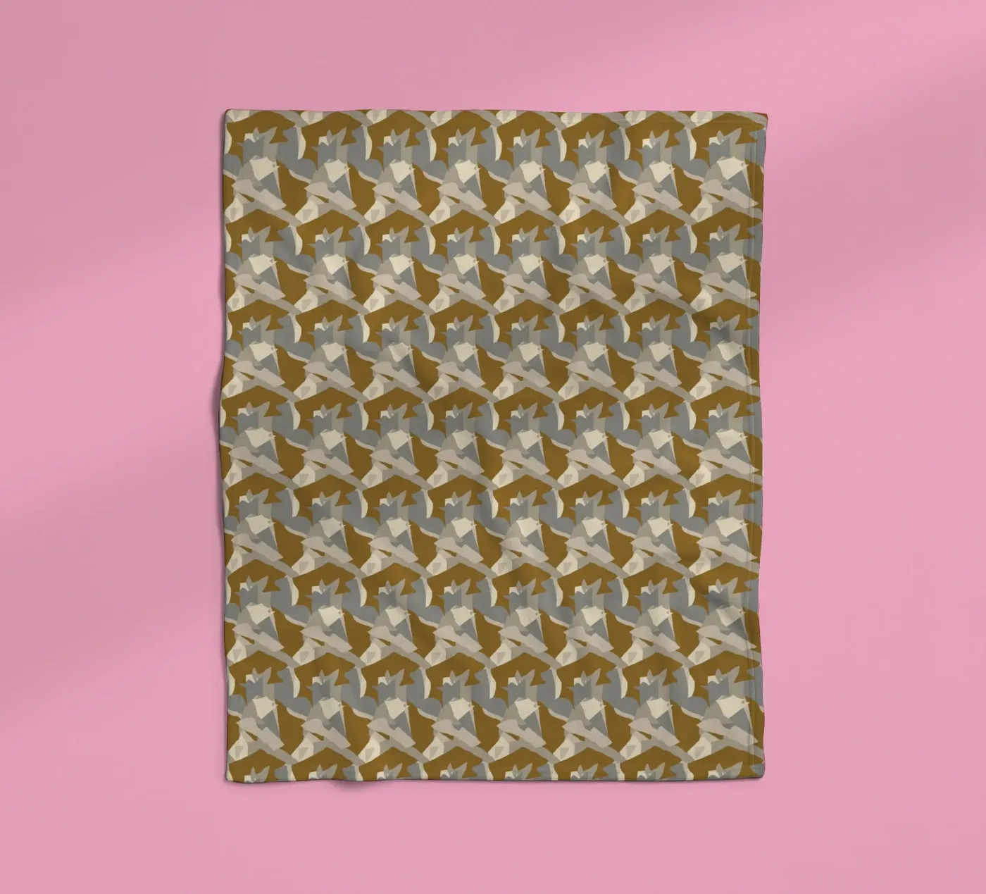 Disegno astratto in rame marrone coperta in pile da Little Dean