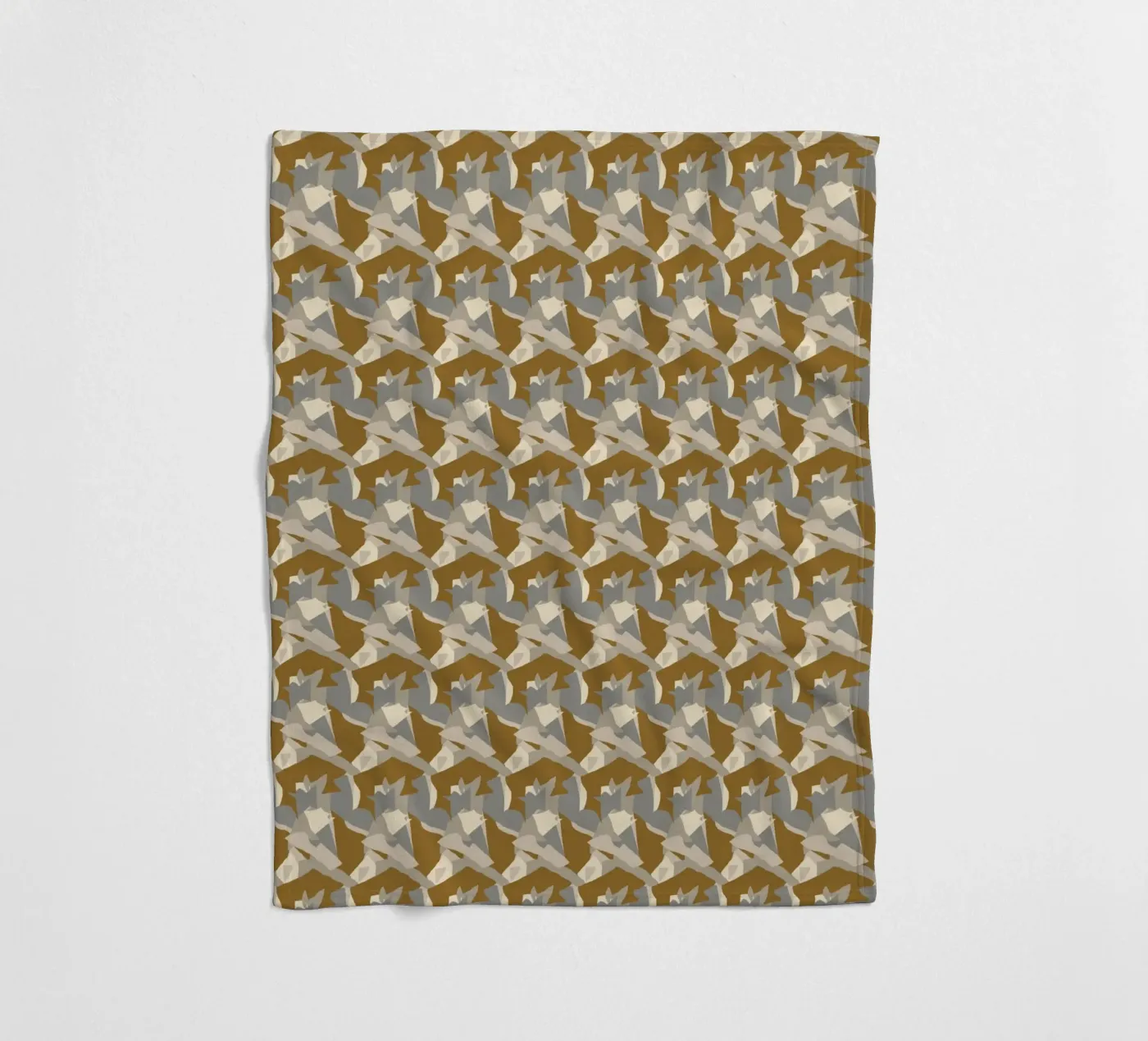 Disegno astratto in rame marrone coperta in pile da Little Dean