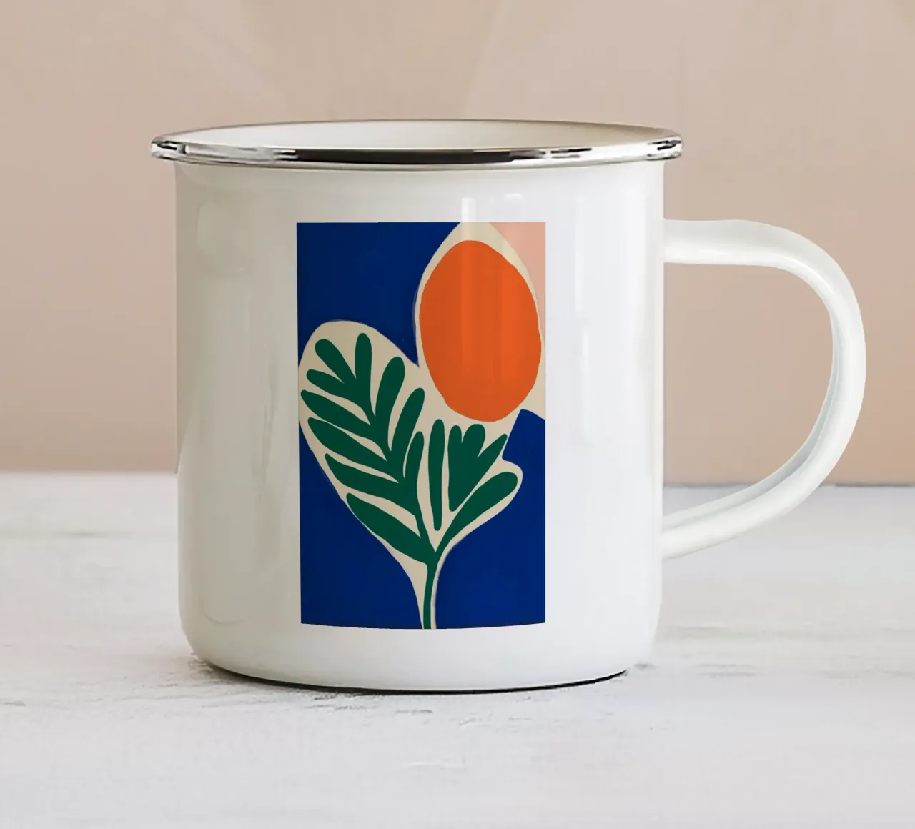 Matisse pianta e sole tazza in smalto da Little Dean