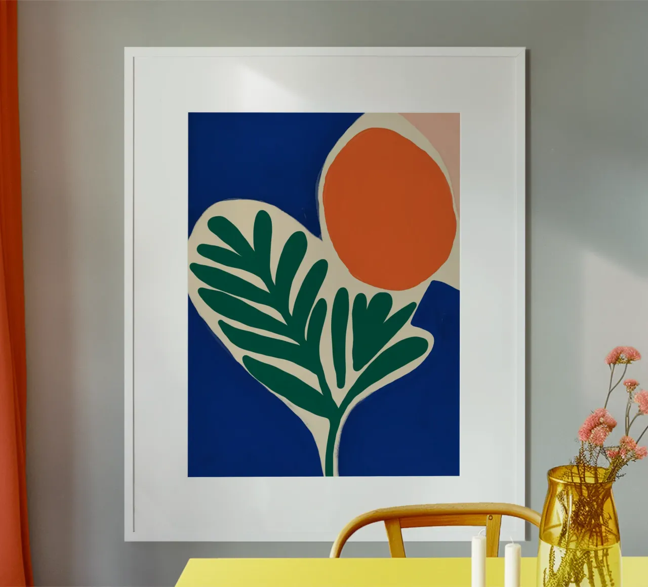 Matisse pianta e sole poster con telaio in alluminio da Little Dean
