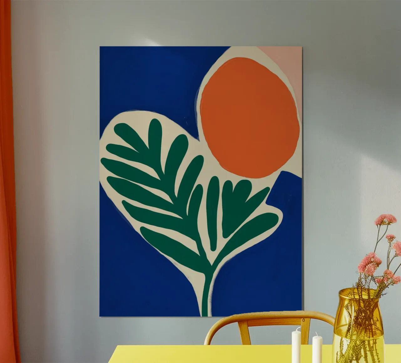 Matisse pianta e sole poster con telaio in alluminio da Little Dean