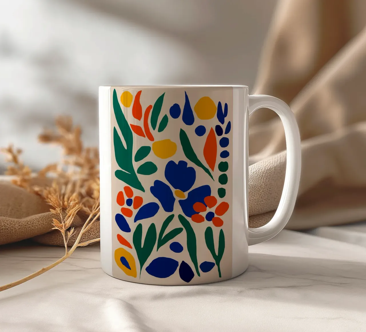Découpe de fleurs rétro mug en céramique de Little Dean