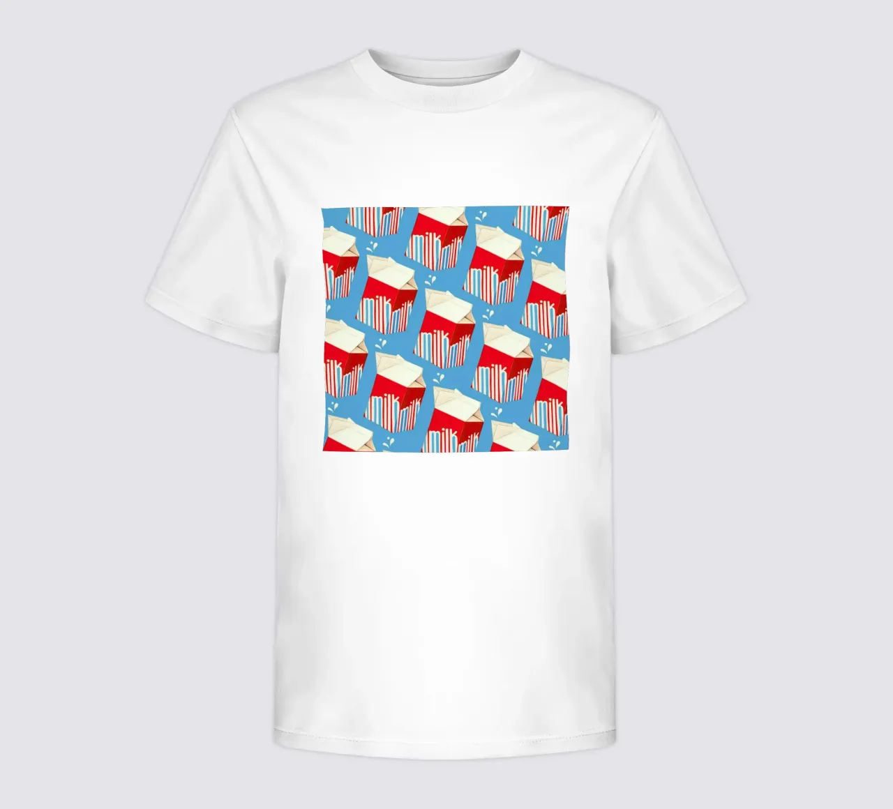 Lunch Patterns Milk Blue kids t-shirt by Kelly Gilleran