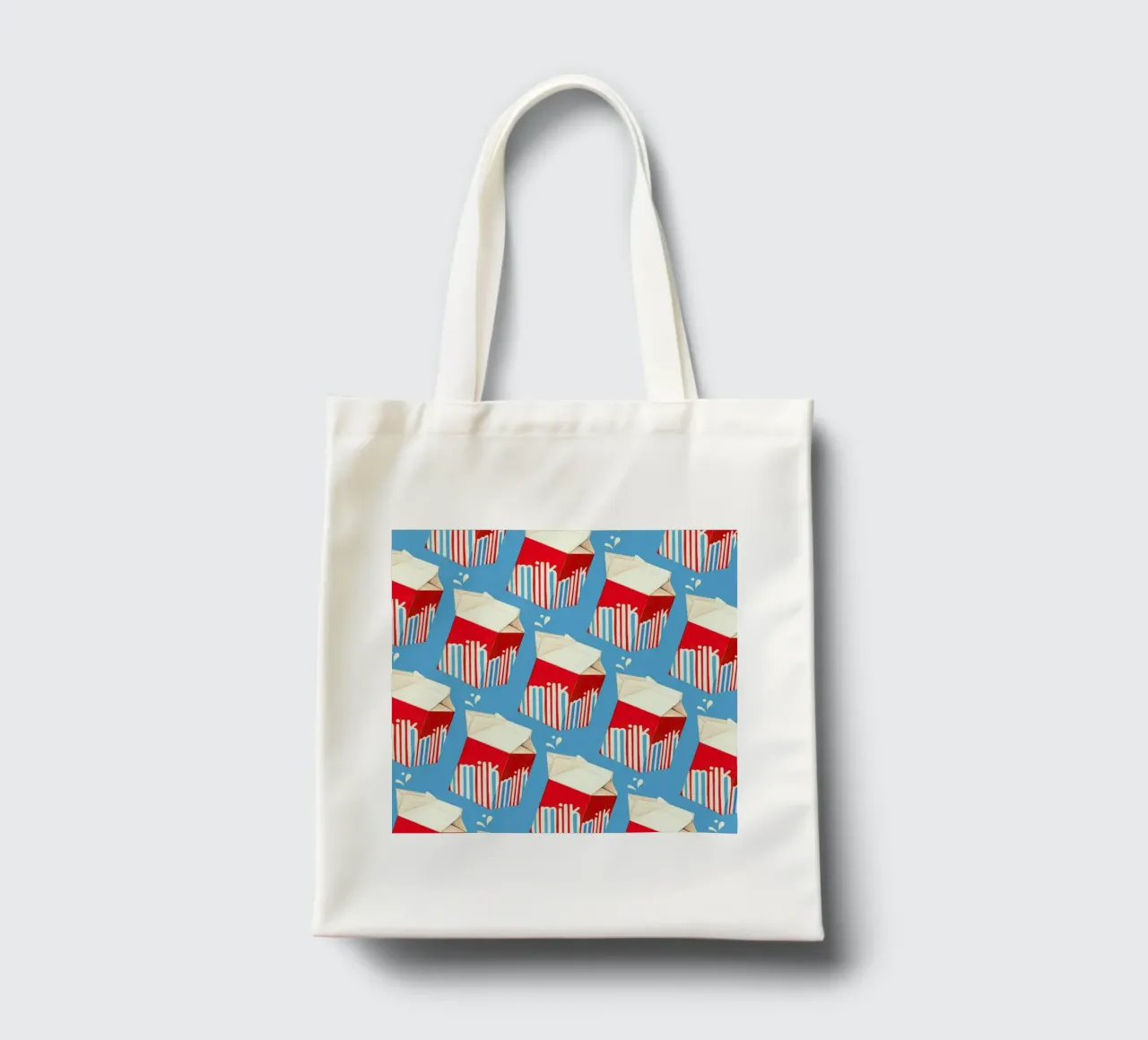 Lunch Patterns Milk Blue tote bag by Kelly Gilleran