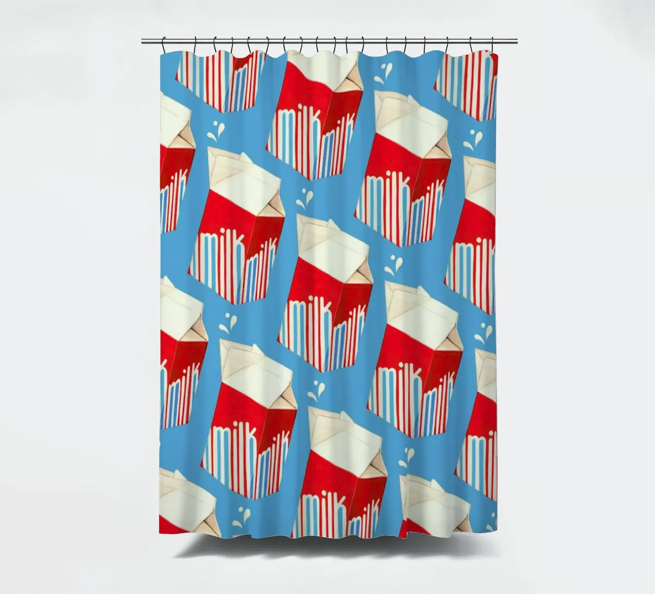 Lunch Patterns Milk Blue tenda da doccia da Kelly Gilleran