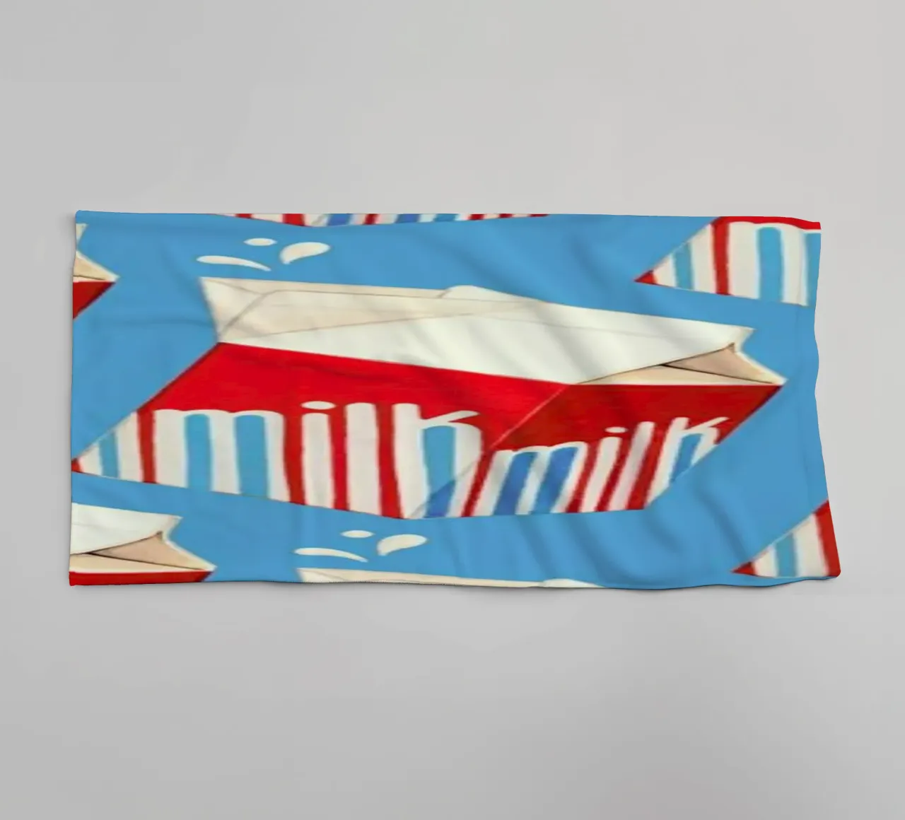 Lunch Patterns Milk Blue towel by Kelly Gilleran