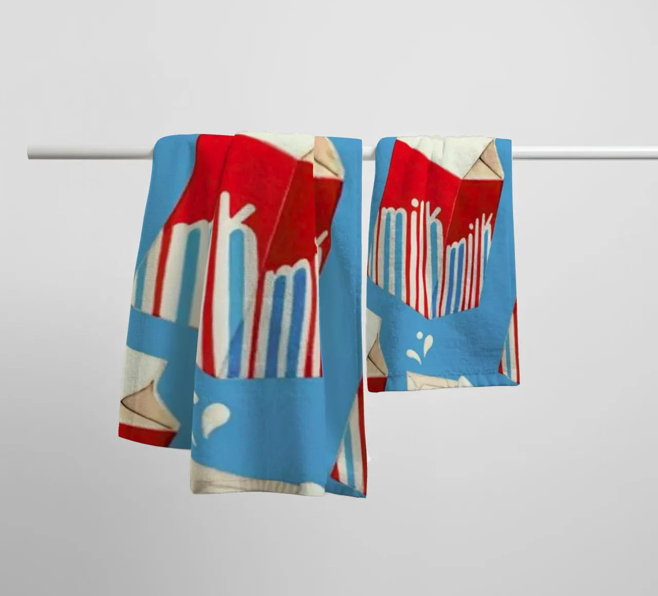 Lunch Patterns Milk Blue towel by Kelly Gilleran