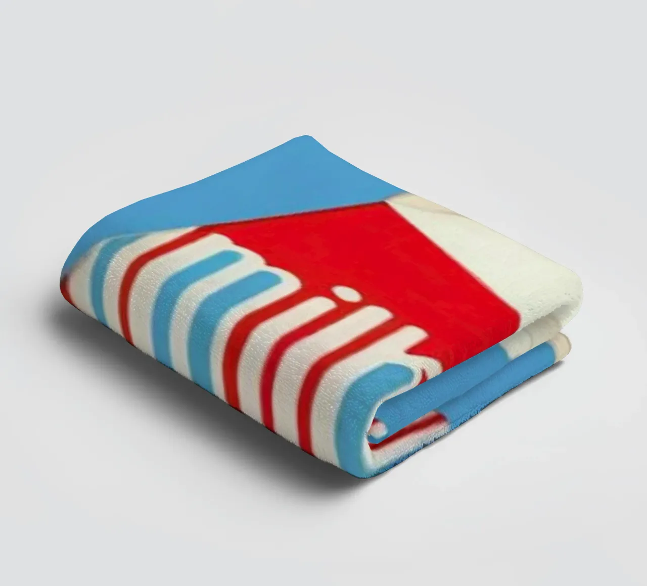 Lunch Patterns Milk Blue towel by Kelly Gilleran