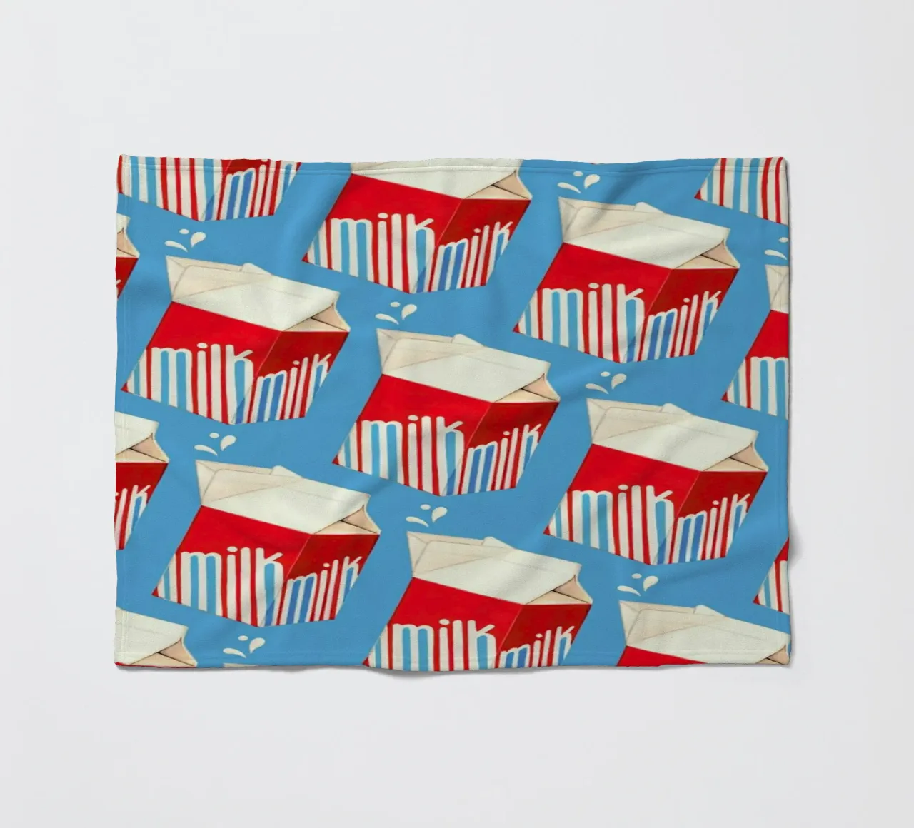 Lunch Patterns Milk Blue coperta in pile da Kelly Gilleran