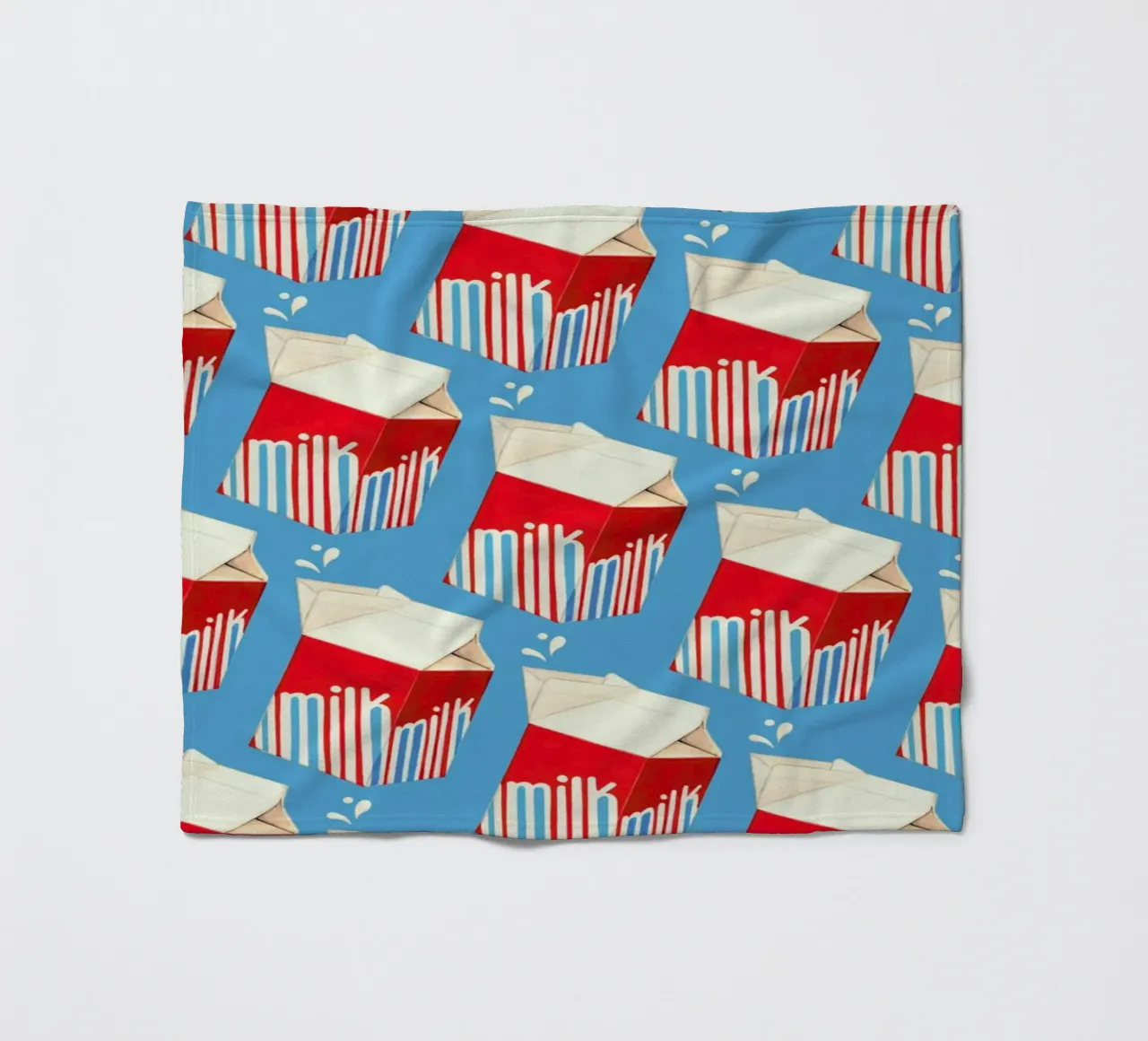 Lunch Patterns Milk Blue coperta in pile da Kelly Gilleran