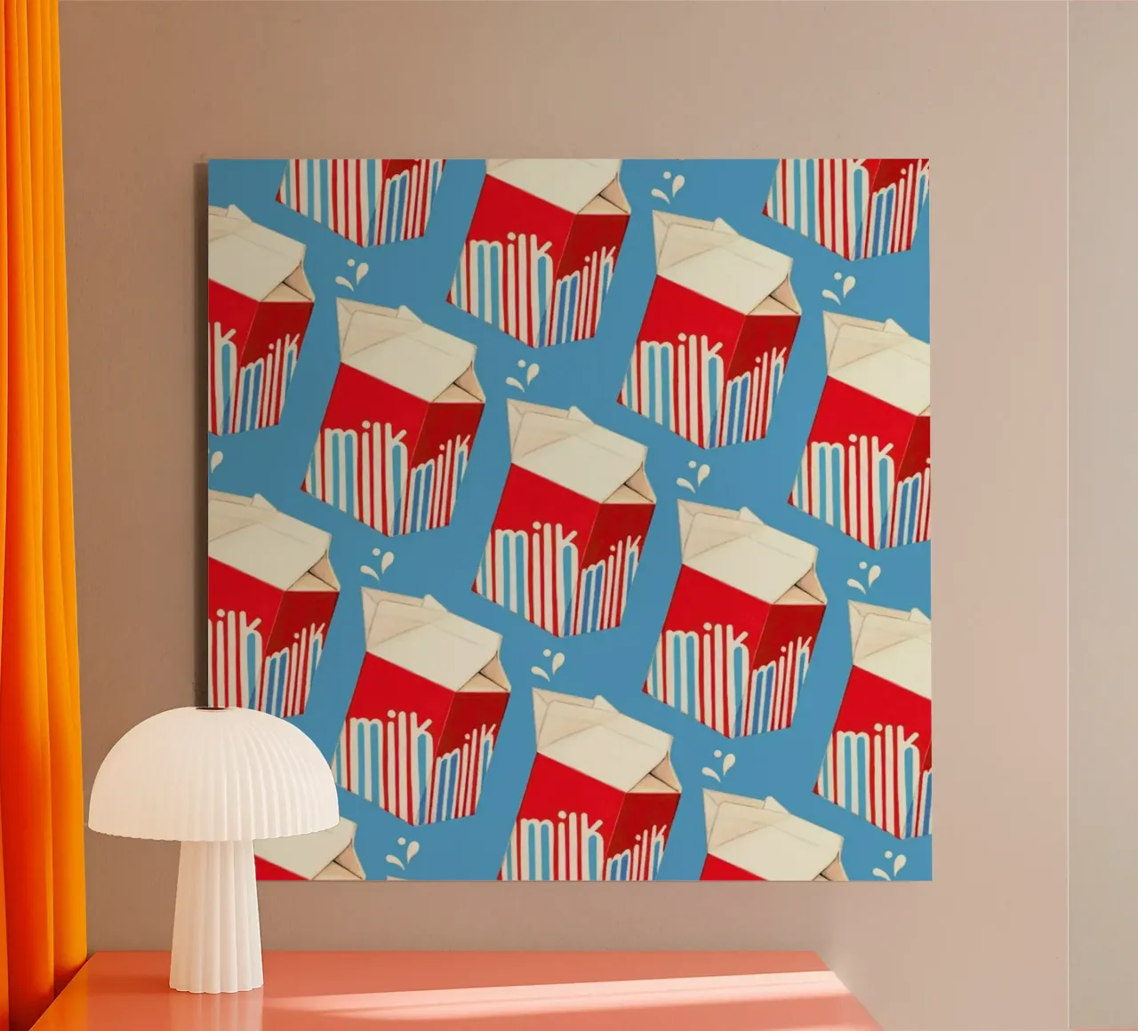Lunch Patterns Milk Blue alluminio dibond da Kelly Gilleran