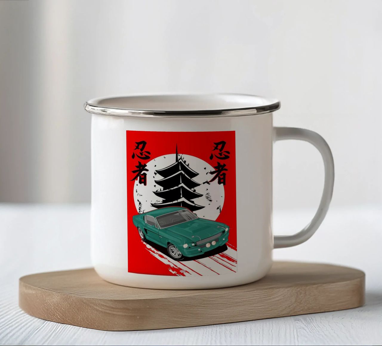 Viaggio in auto in Giappone tazza in smalto da Sebastain