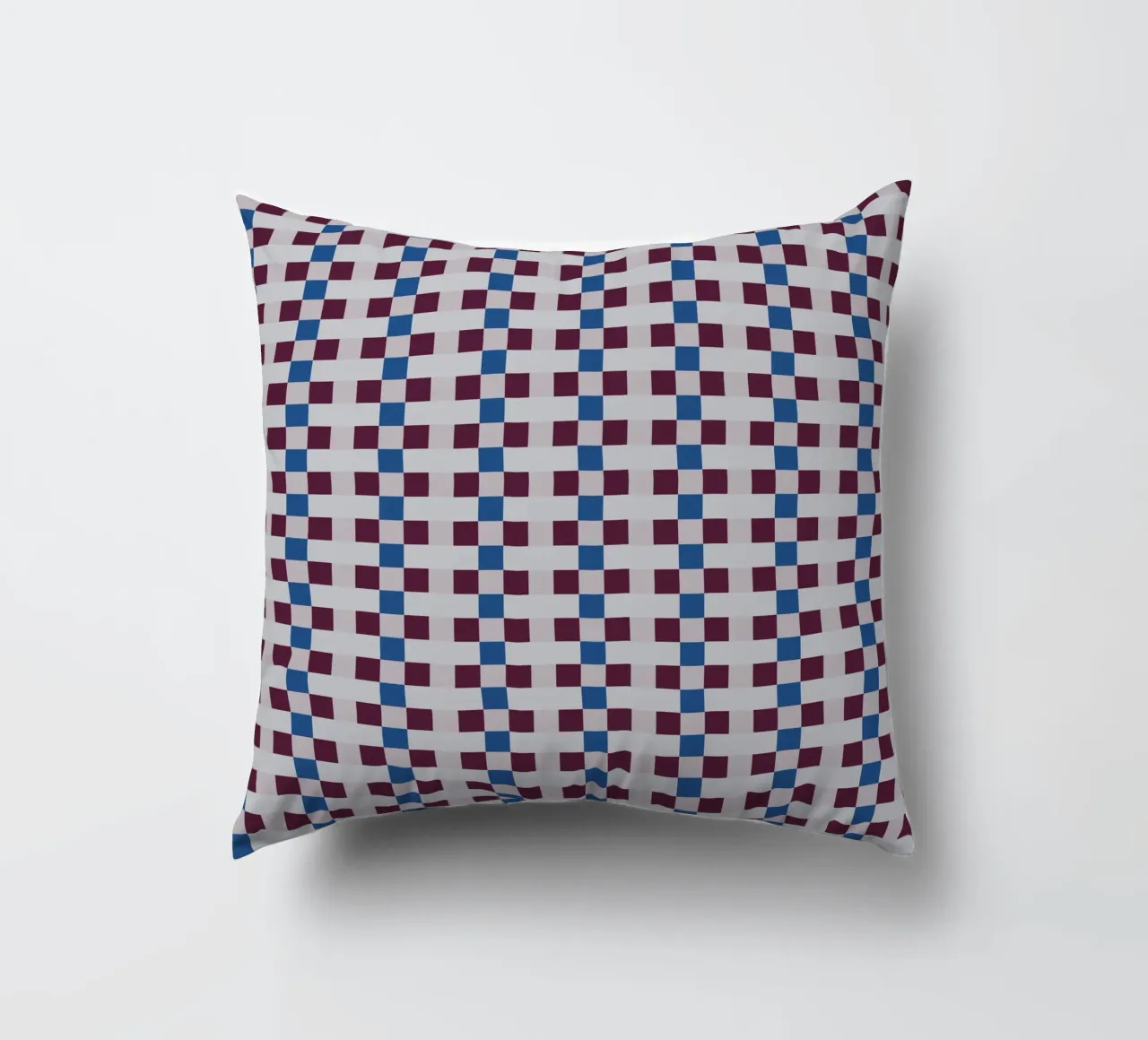 Gingham checker seamless pattern decorative cushion by Little Dean