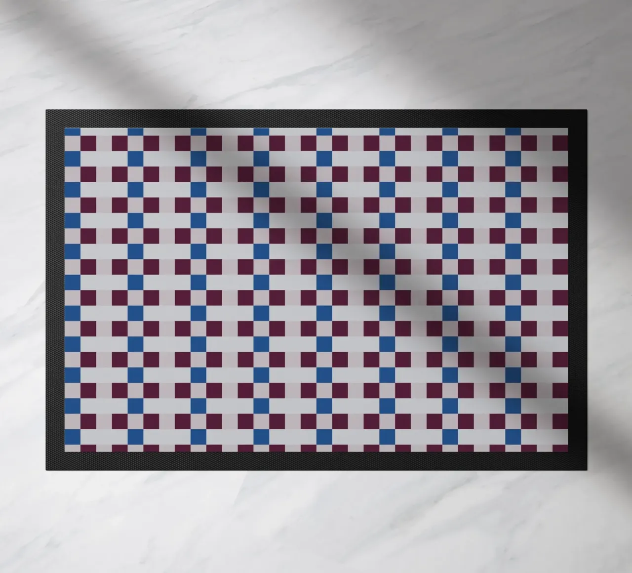 Gingham checker seamless pattern doormat by Little Dean