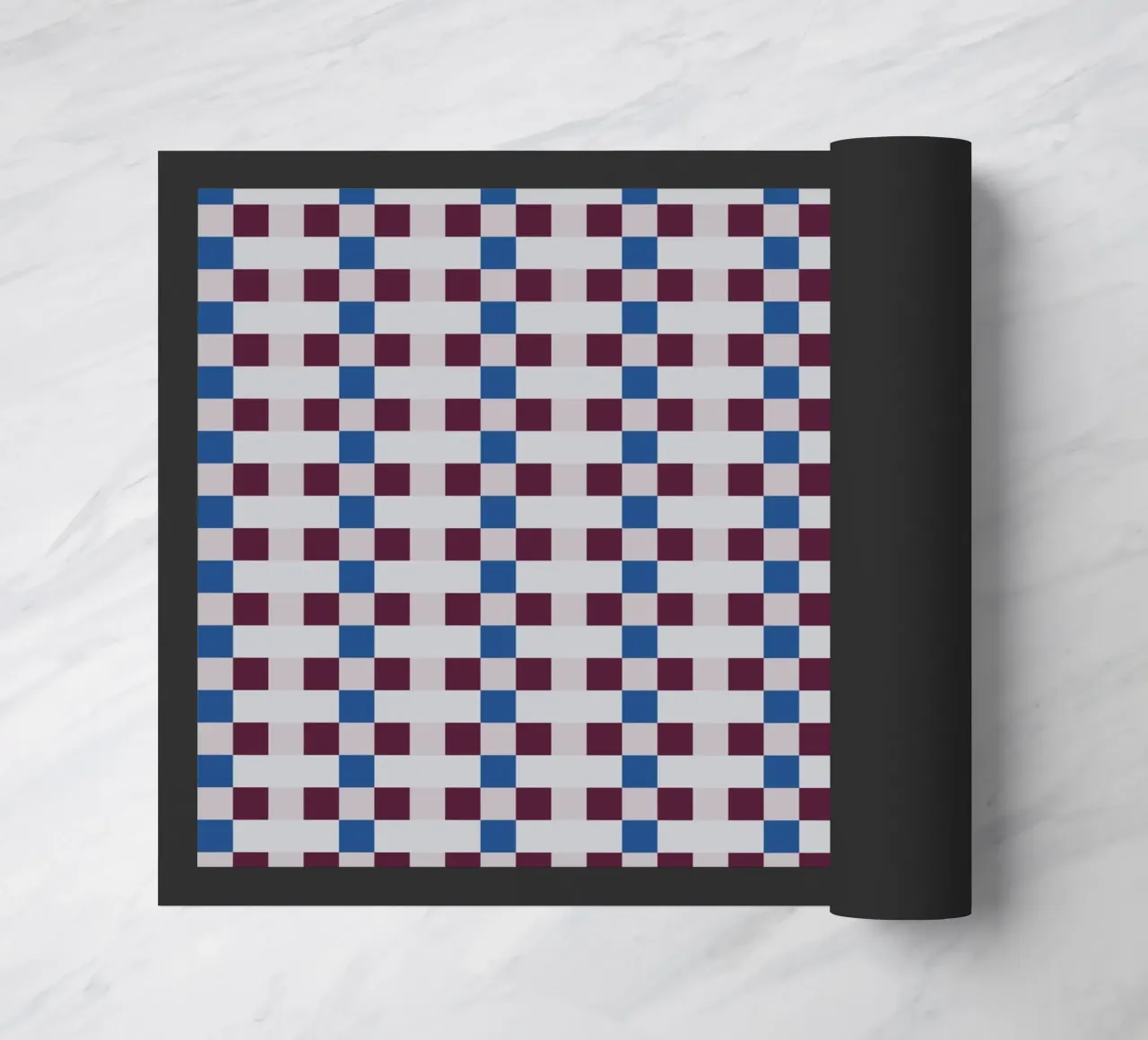 Gingham checker seamless pattern doormat by Little Dean