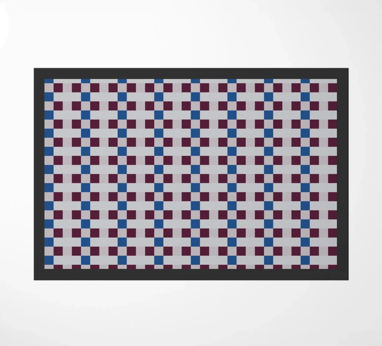 Gingham checker seamless pattern doormat by Little Dean