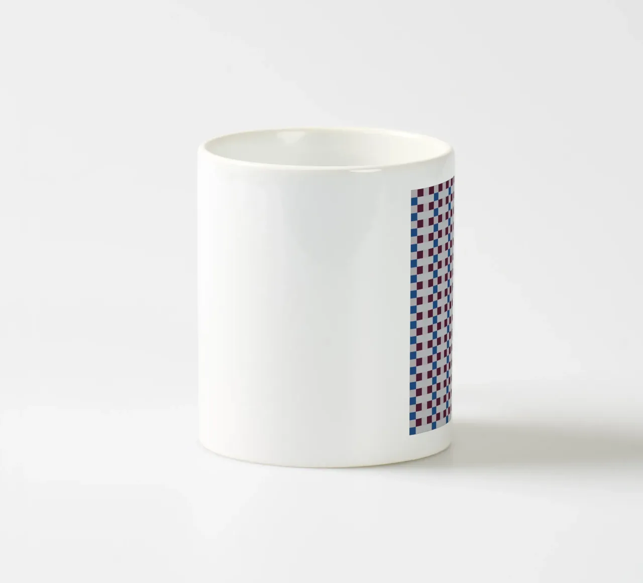 Gingham checker seamless pattern ceramic mug by Little Dean