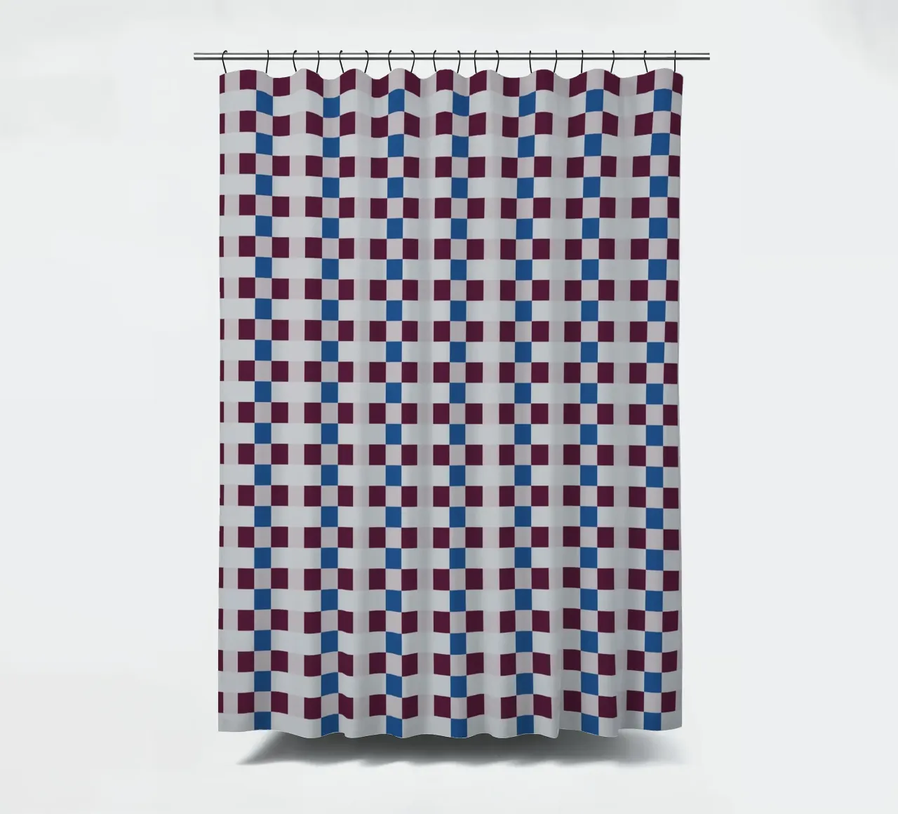 Gingham checker seamless pattern shower curtain by Little Dean