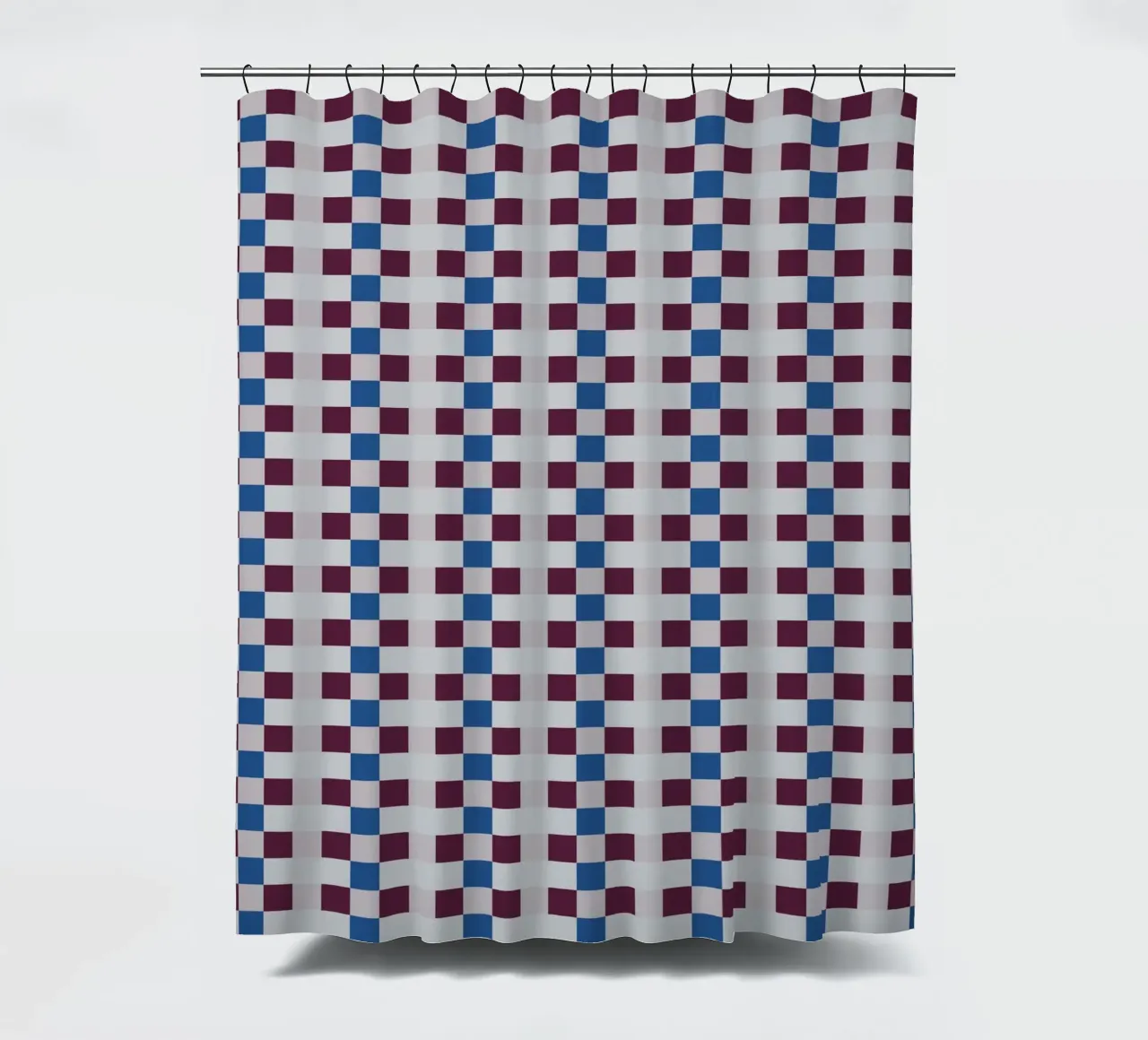 Gingham checker seamless pattern shower curtain by Little Dean