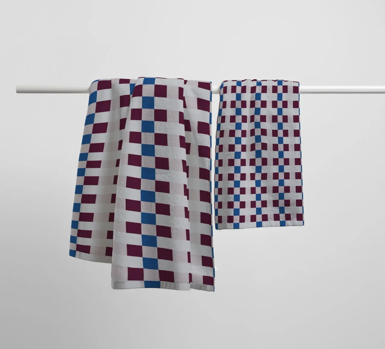 Gingham checker seamless pattern towel by Little Dean