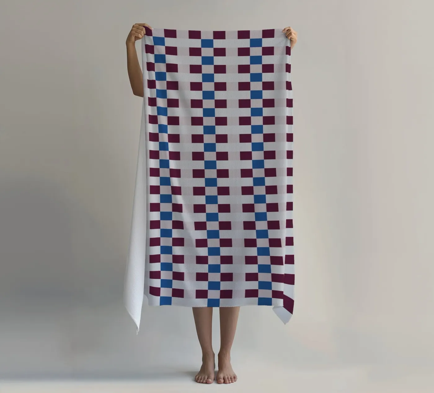 Gingham checker seamless pattern strandhanddoek van Little Dean