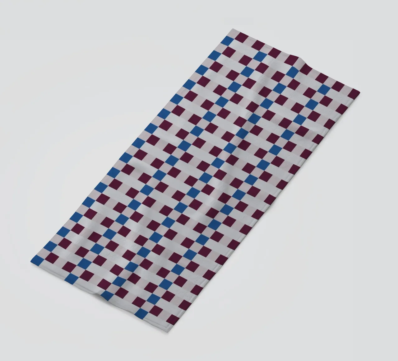 Gingham checker seamless pattern beach towel by Little Dean