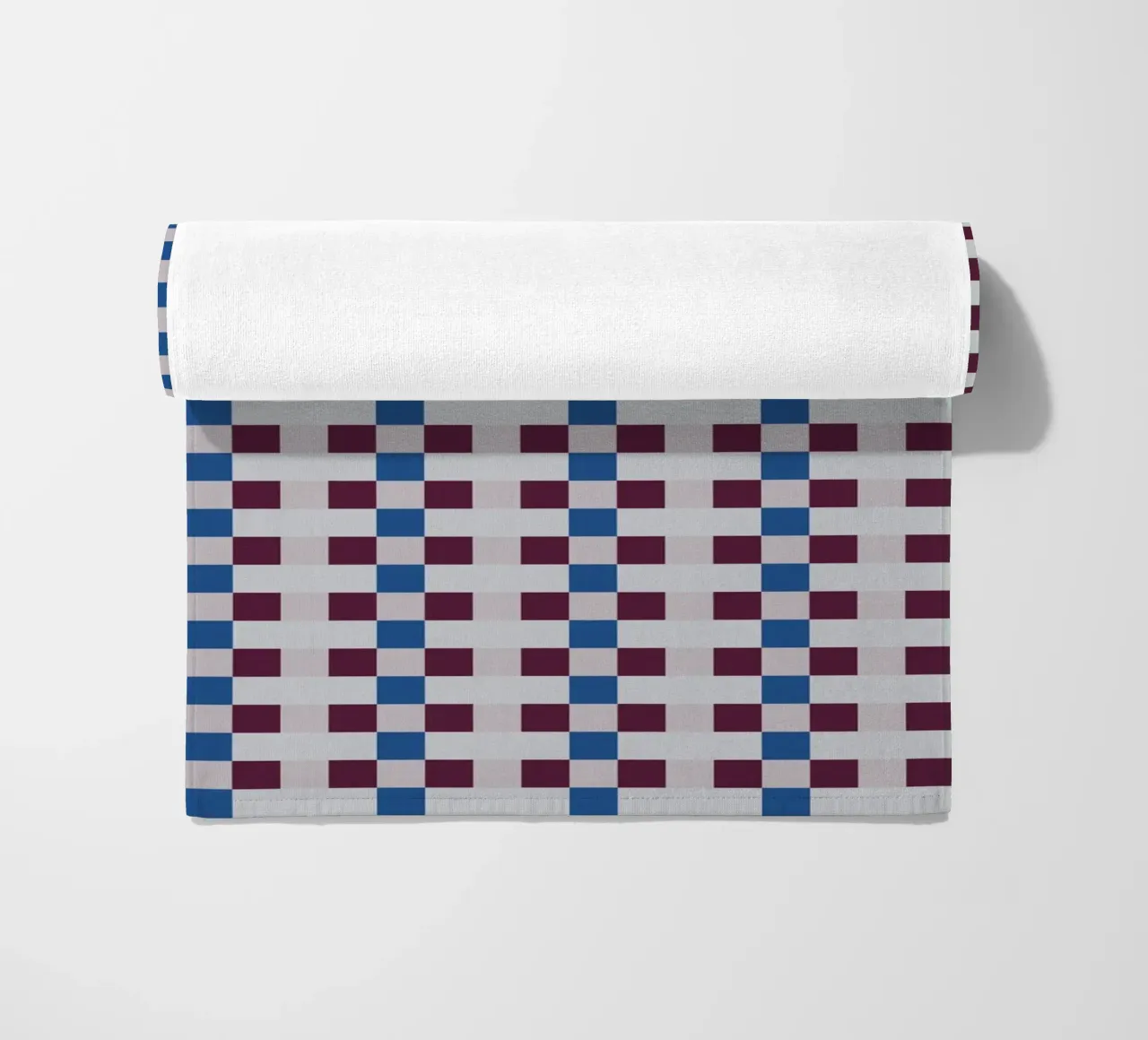 Gingham checker seamless pattern beach towel by Little Dean