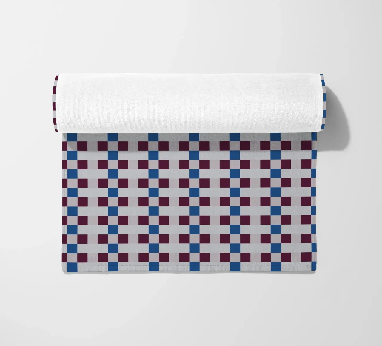 Gingham checker seamless pattern beach towel by Little Dean