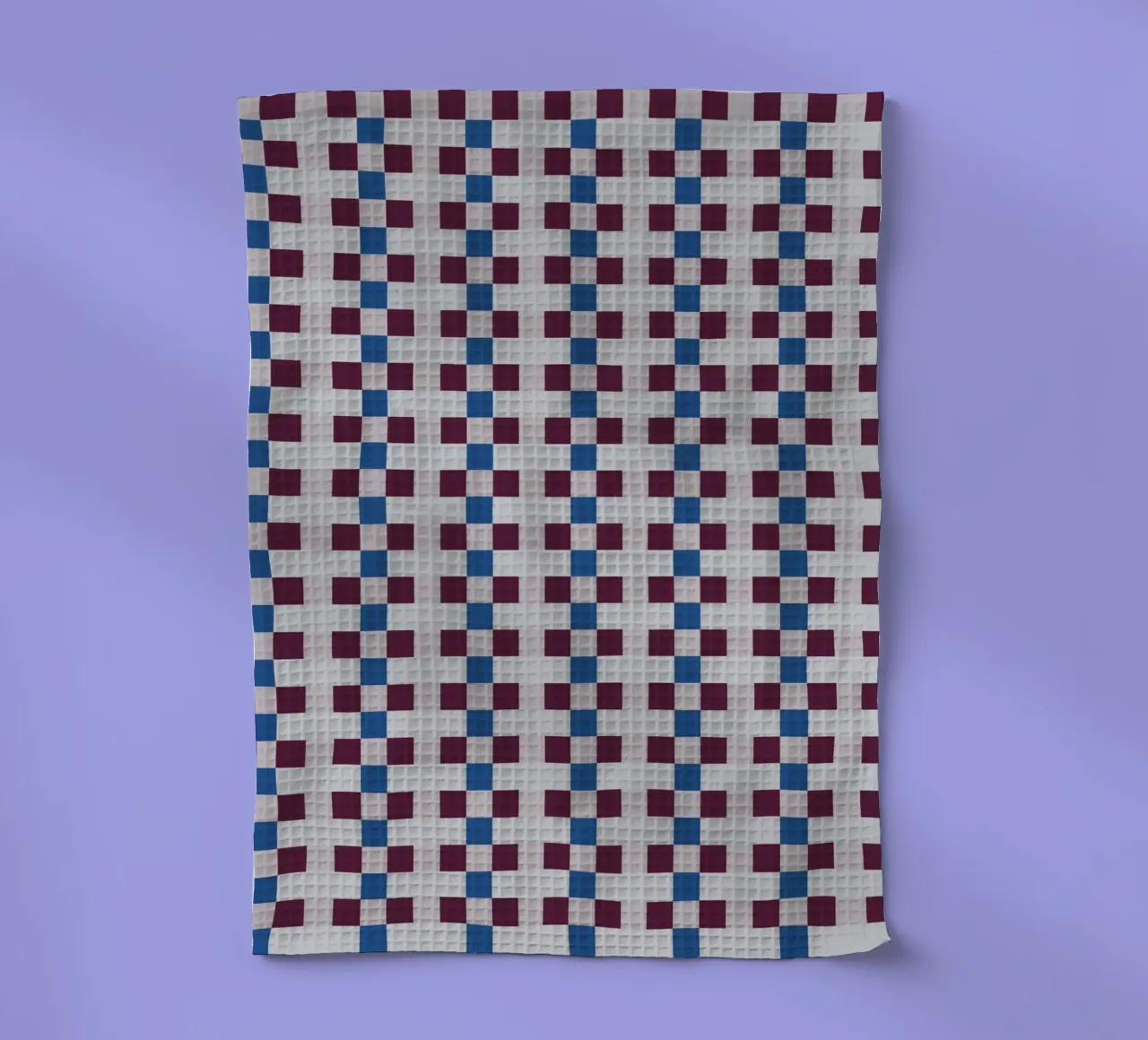 Gingham checker seamless pattern tea towel by Little Dean