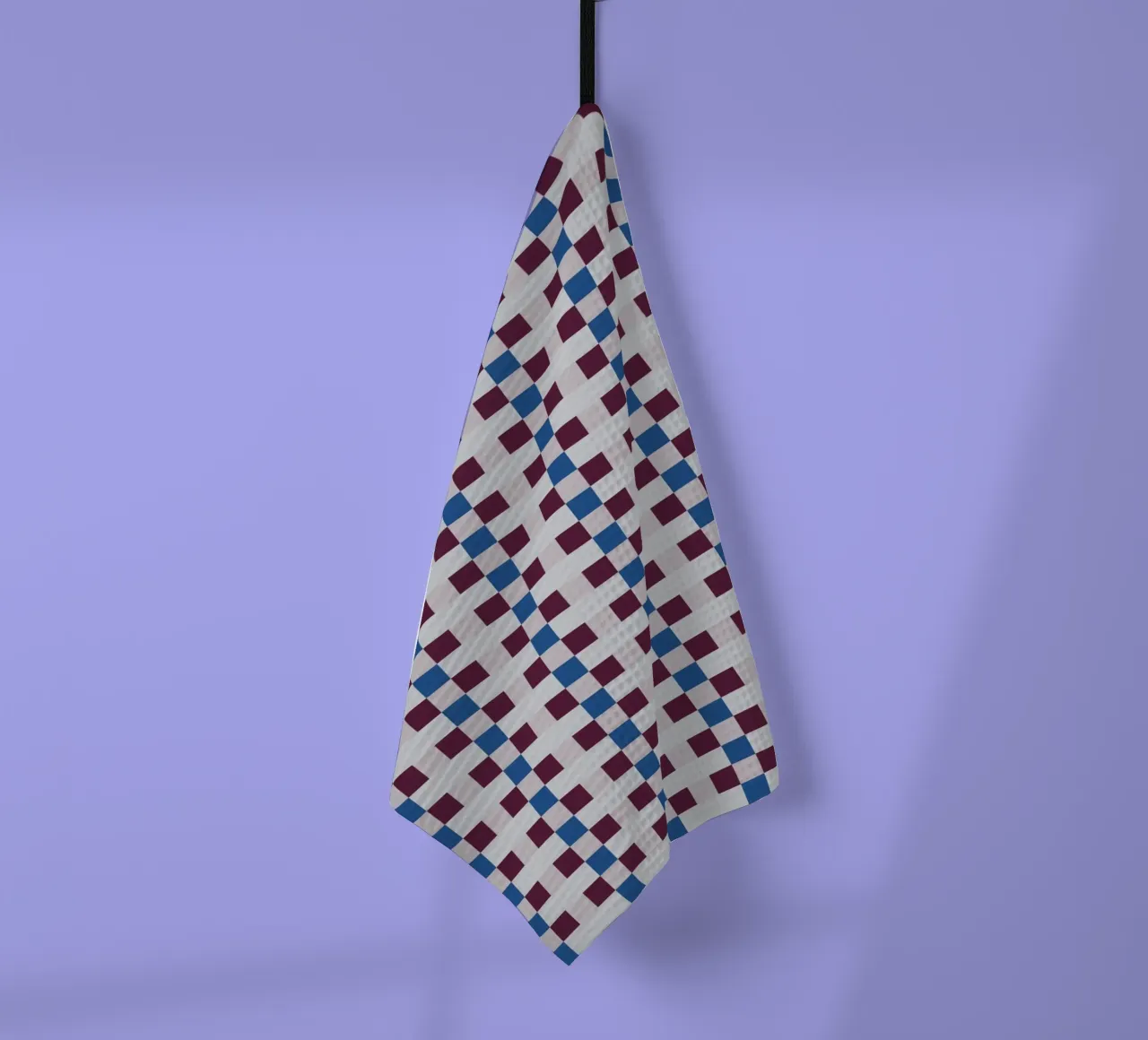 Gingham checker seamless pattern tea towel by Little Dean