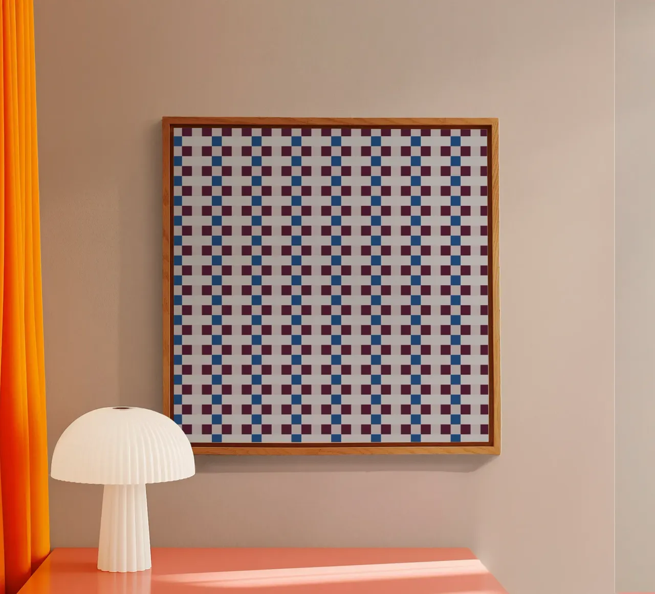 Nahtloses Gingham-Karo-Muster Acryl-Glas von Little Dean