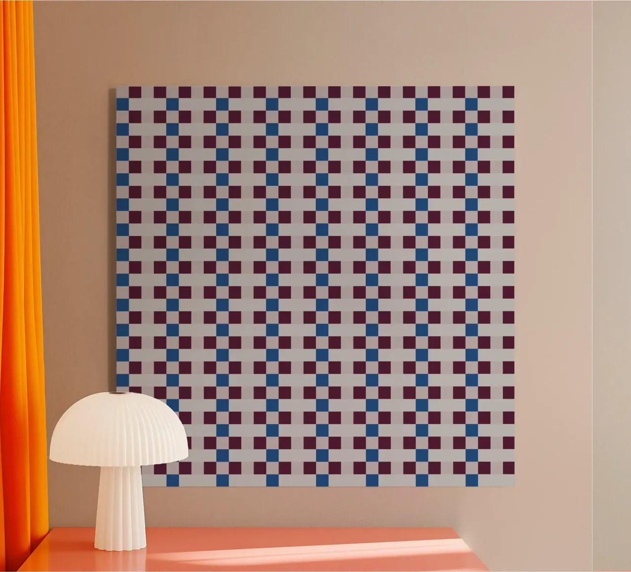 Nahtloses Gingham-Karo-Muster Acryl-Glas von Little Dean