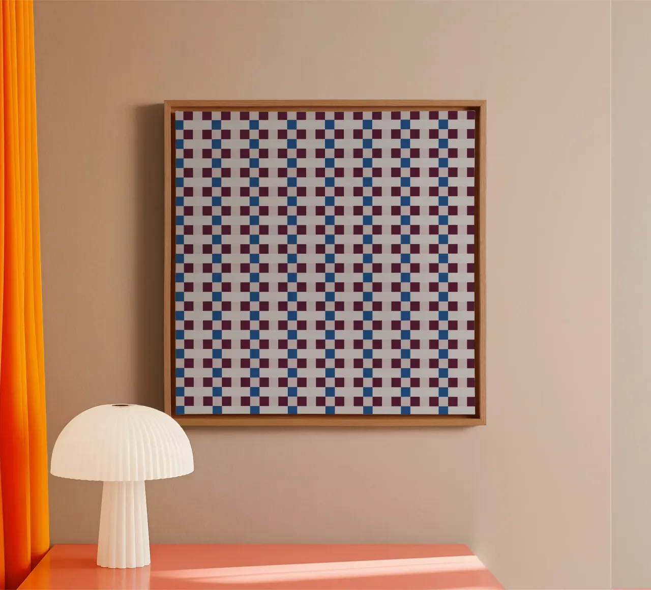 Gingham checker seamless pattern canvas by Little Dean