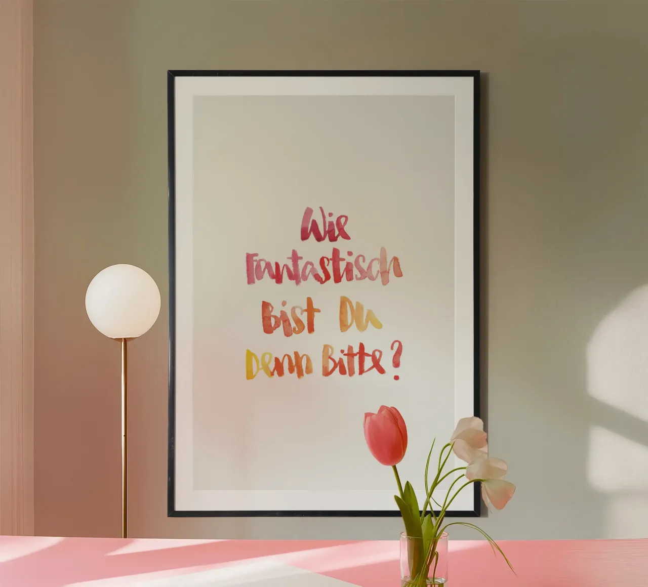 Fantastisch Rot poster con telaio in legno da Brushmeetspaper