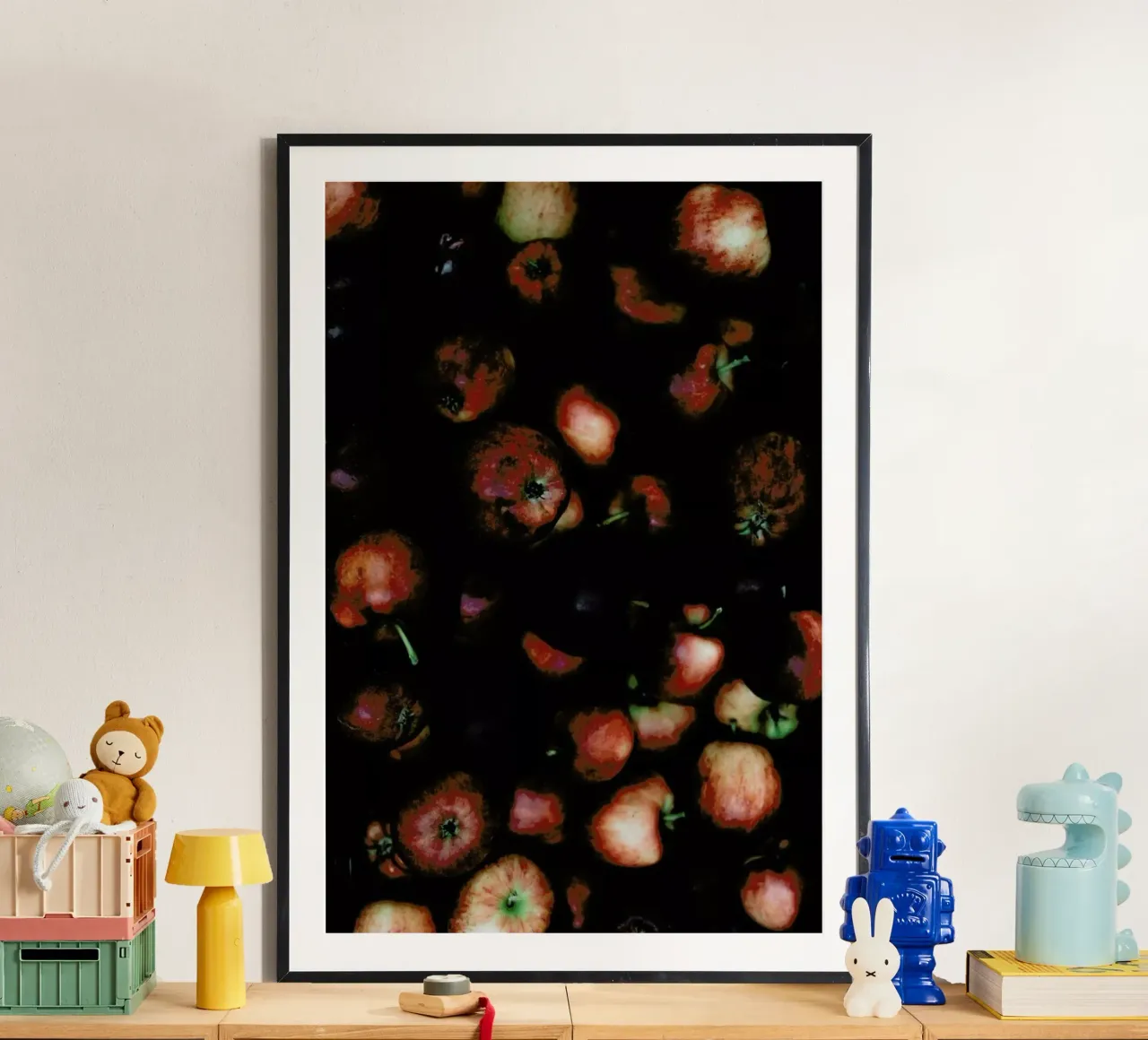 Apfelkiste poster con telaio in alluminio da Eat this