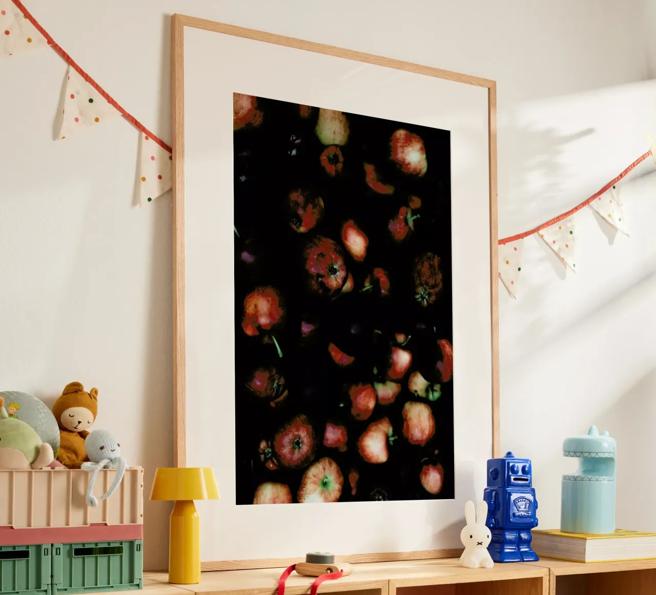 Apfelkiste poster con telaio in alluminio da Eat this